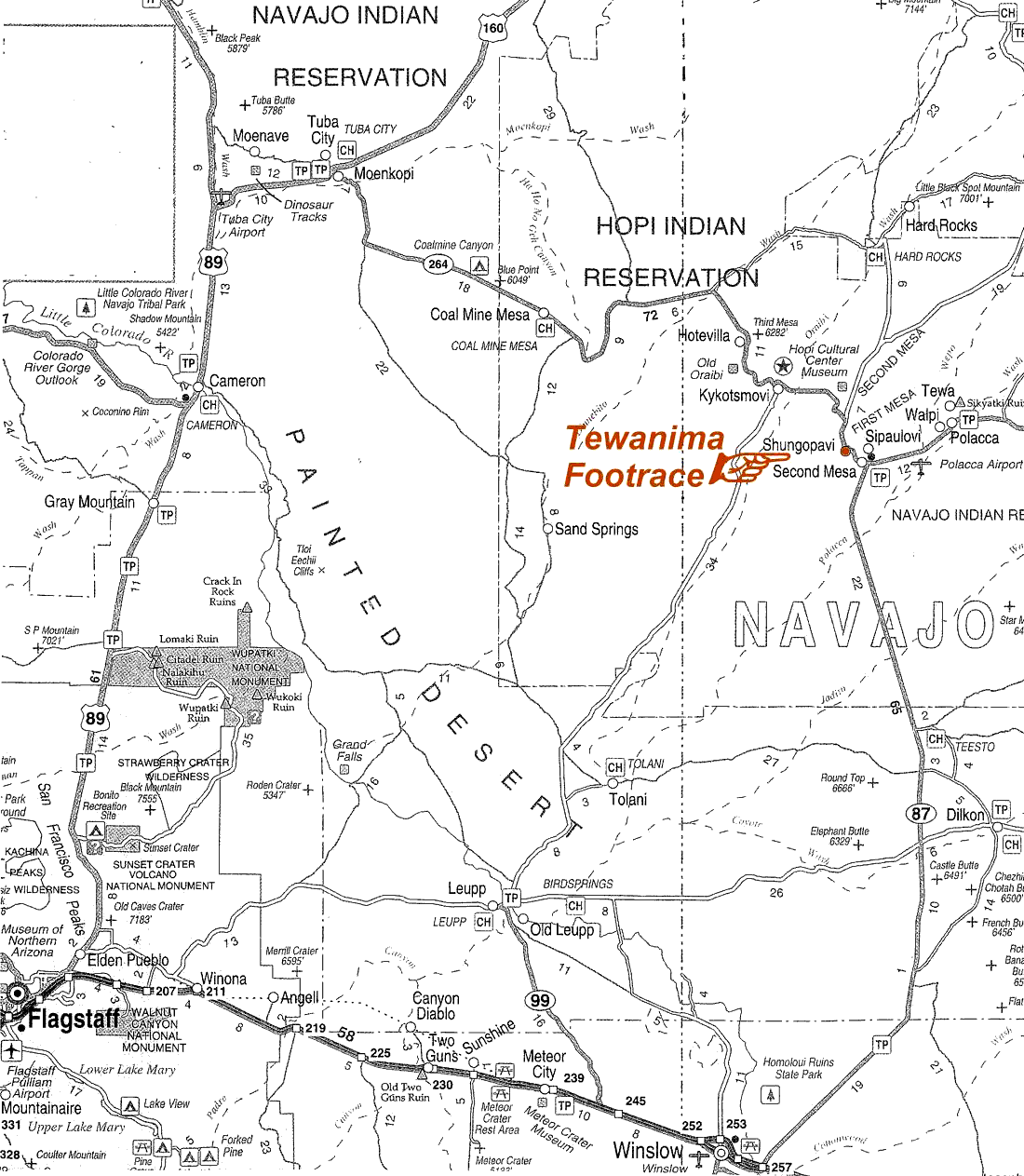 Map of Hopi